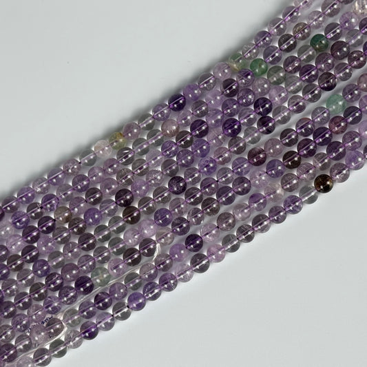 Amethyst +Plus Polished 8mm Round Beads image 0