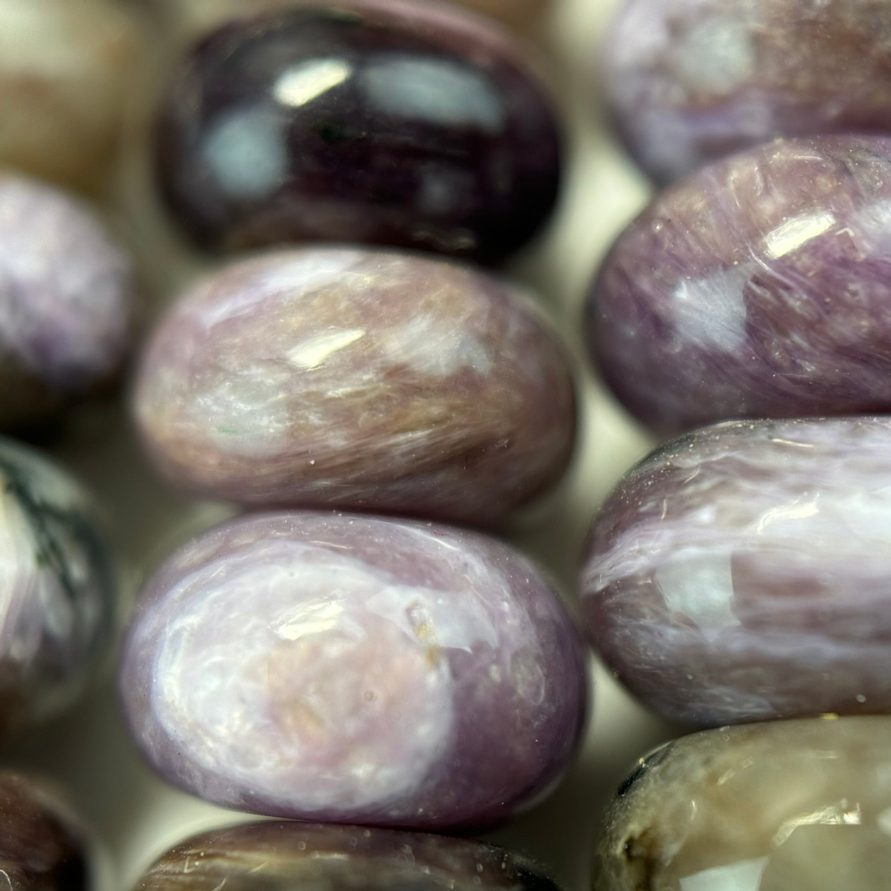 Charoite Rondelle Polished Beads image 2