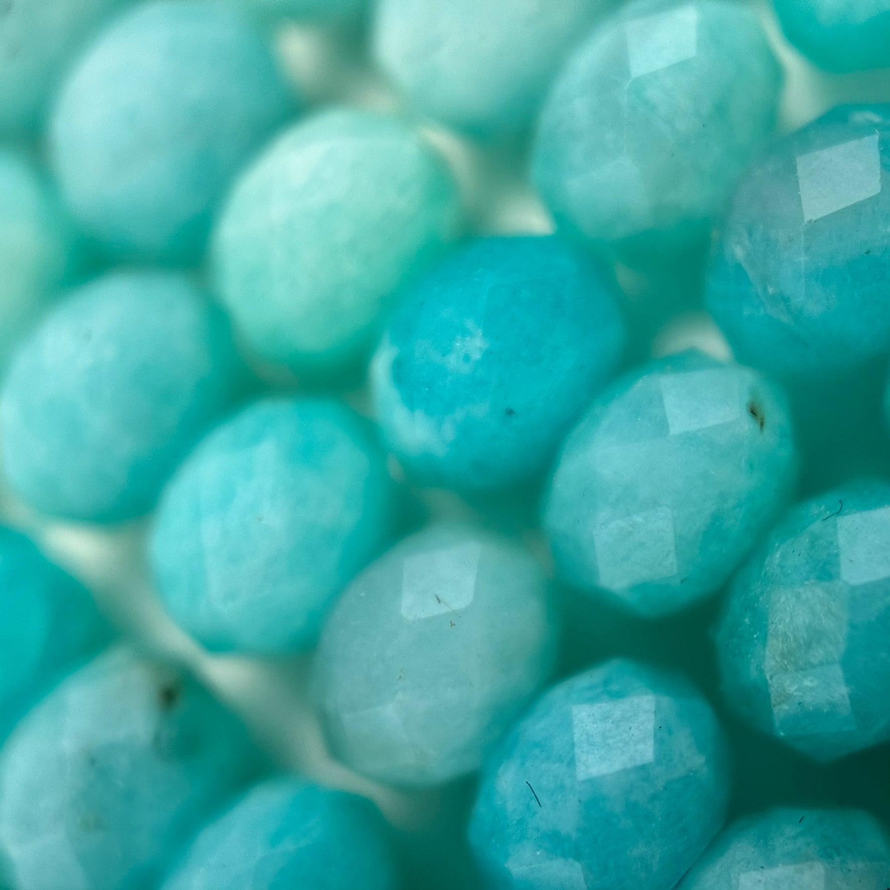 Amazonite AA Faceted Rondelle Gemstone Beads image 2