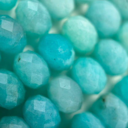 Amazonite AA Faceted Rondelle Gemstone Beads image 2