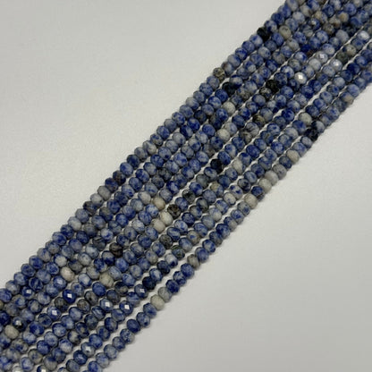 Faceted Sodalite Rondelle Beads