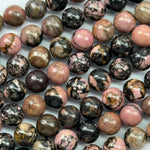 Dendritic Rhodonite Polished Round Beads image 6