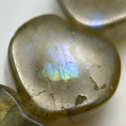 Labradorite Flat Heart Beads image 1