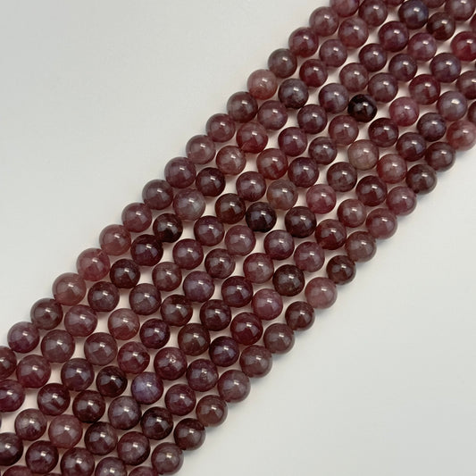 Purple Rose Quartz Polished Round Beads with Star