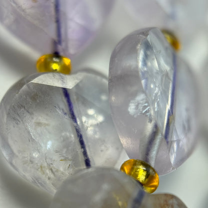 Lavender Amethyst Faceted Heart Shape Beads image 7