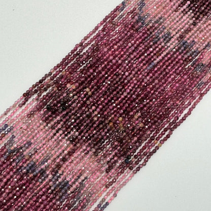 Ruby and Sapphire Faceted Round Beads image 4