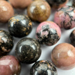 Dendritic Rhodonite Polished Round Beads image 3