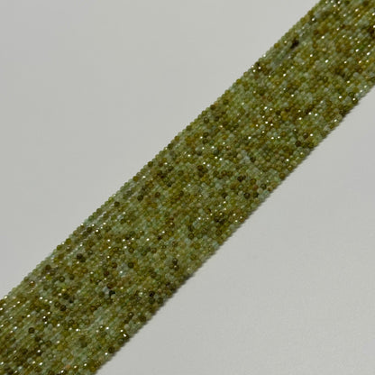 Faceted Green Garnet Beads - Round Shape