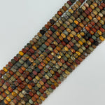 Red Polychrome Jasper Frosted Rondelle Beads image 3