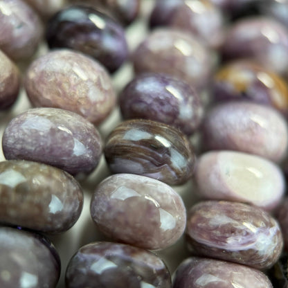 Charoite Rondelle Polished Beads image 1