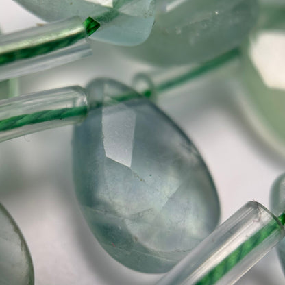 Green Fluorite Faceted Pear Shape Beads image 3