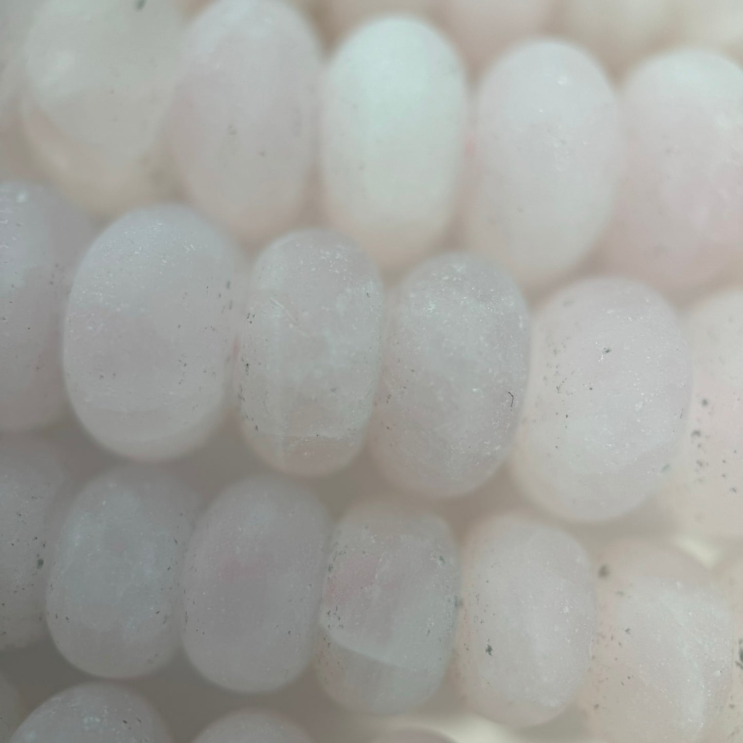 Rose Quartz Frosted Rondelle Beads image 2