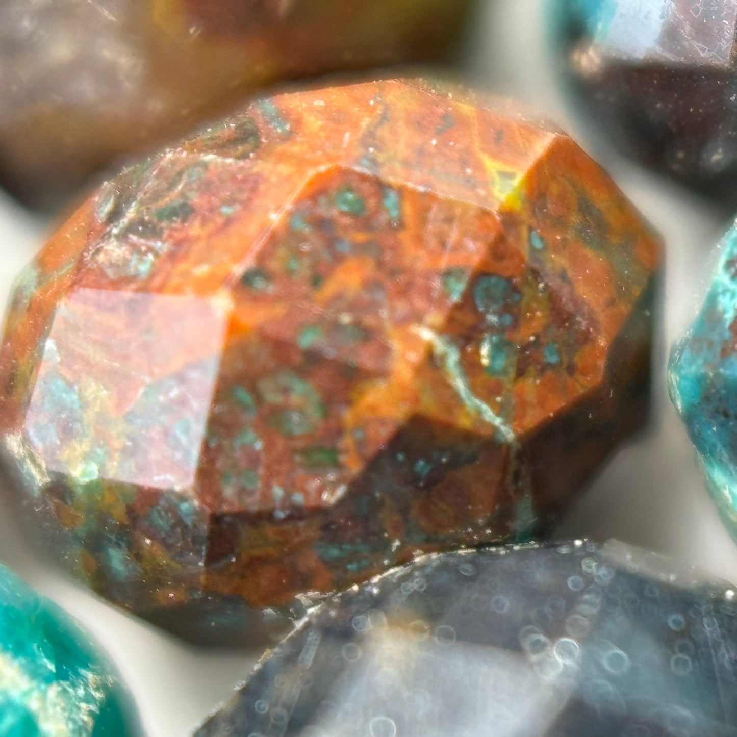 Faceted Turquoise Rondelle Beads (6x4mm) image 1