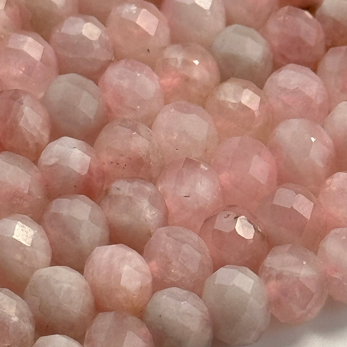 Rose Quartz Faceted Rondelle Beads image 5