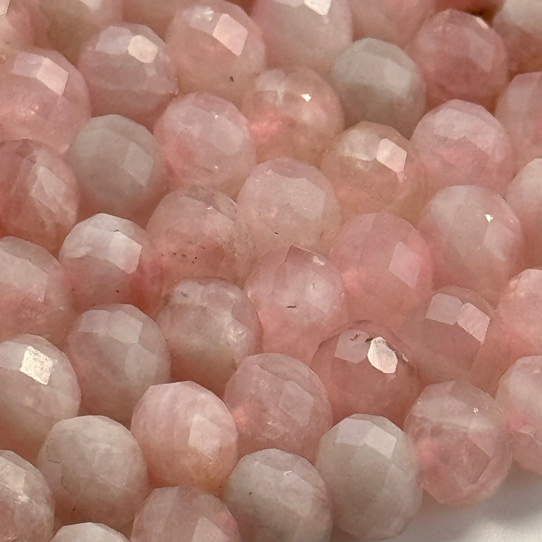 Rose Quartz Faceted Rondelle Beads image 5