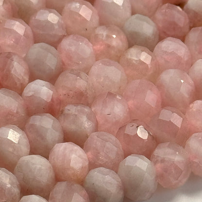 Rose Quartz Faceted Rondelle Beads image 5