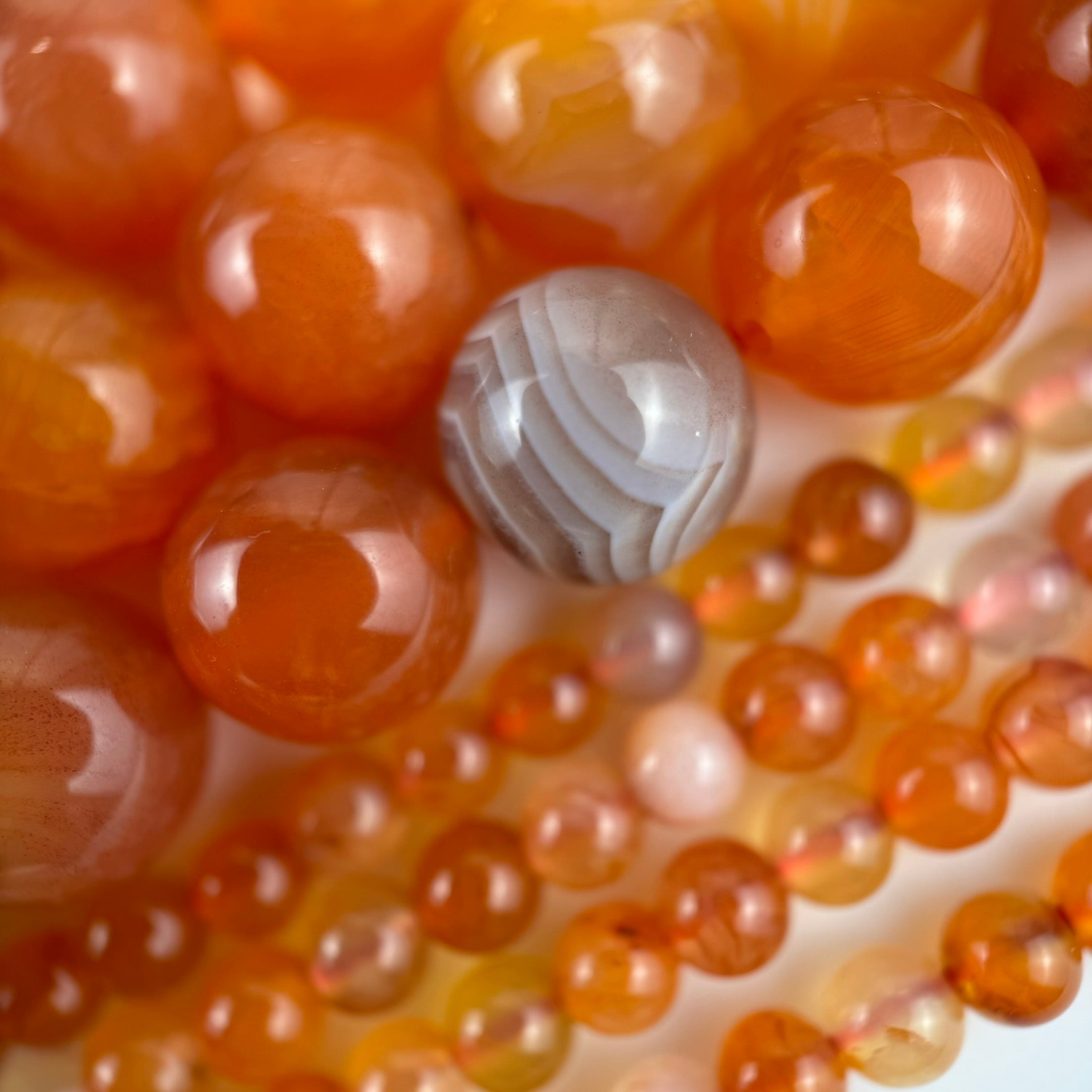 Orange Botswana Carnelian Polished Round Beads image 1