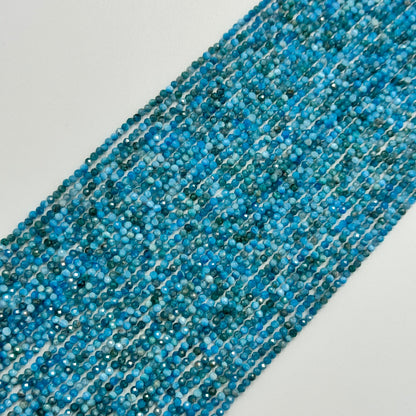 Blue Apatite Faceted Round Beads image 0