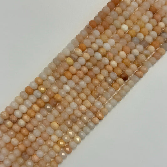 Orange Aventurine Quartz Faceted Rondelle Beads