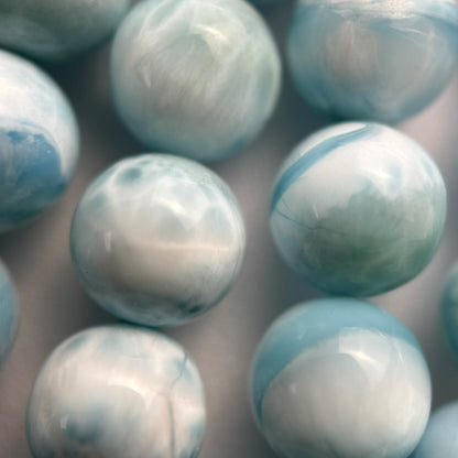 Larimar AAA Polished Round Beads image 11
