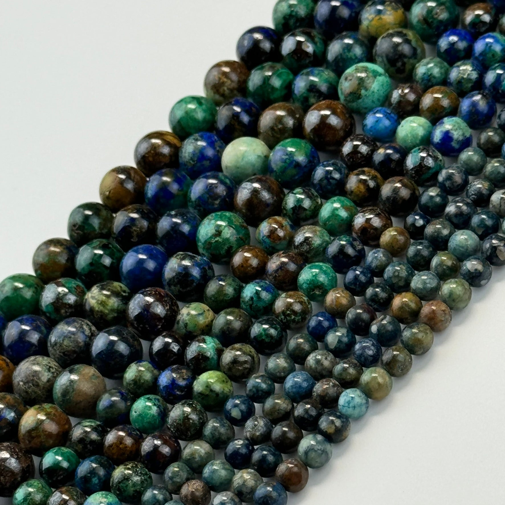 Azurite-Malachite AA Polished Round Beads image 0