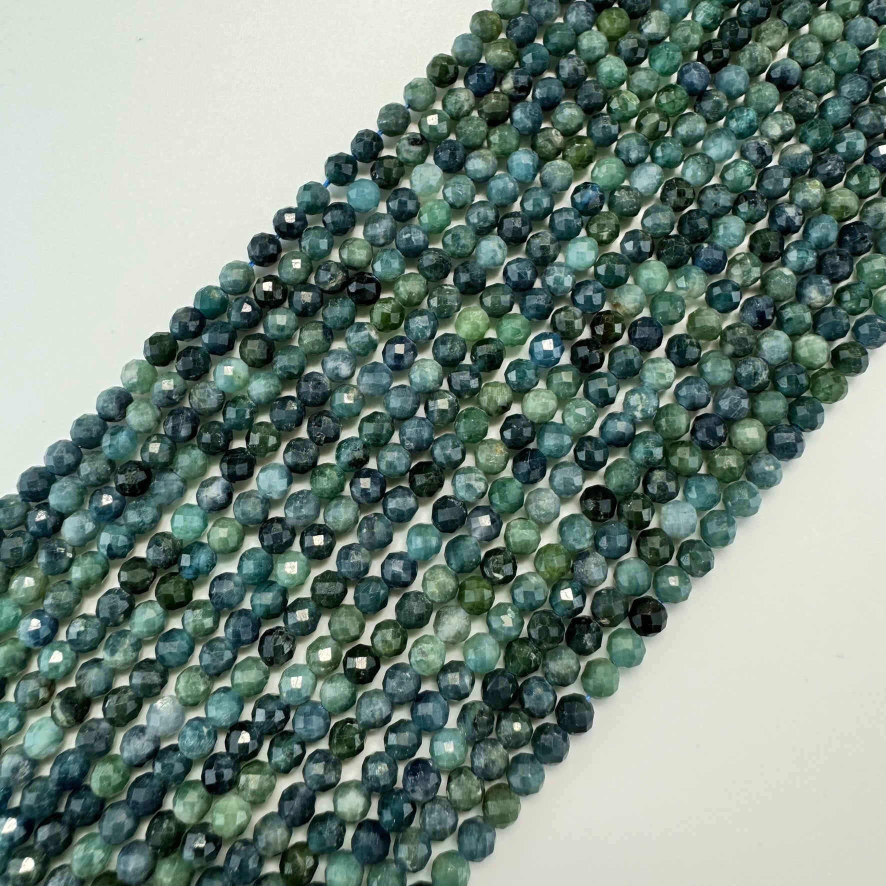 Blue Tourmaline Faceted Round Beads 2.5-4mm image 3