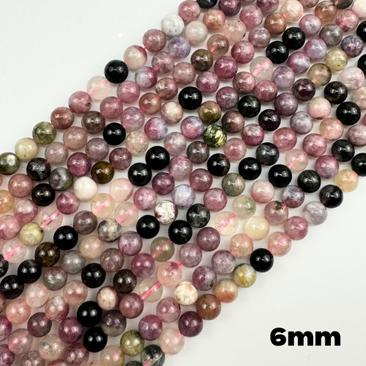 Multi-Coloured Tourmaline Polished Round Beads image 0