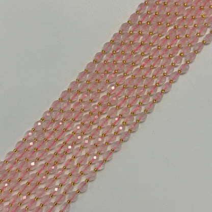 Rose Quartz Faceted Barrel 8 Beads image 2