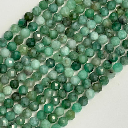 Emerald Faceted Round Beads image 8