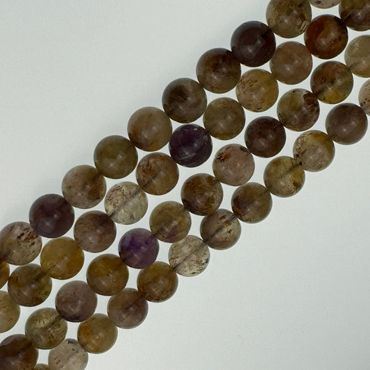 Natural African Ametrine with Goethite Polished Round Beads (12mm) image 0