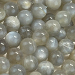 Gray Chocolate Moonstone Polished Round Beads image 3