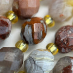 Crazy Lace Agate Faceted Barrel 8 Beads image 2