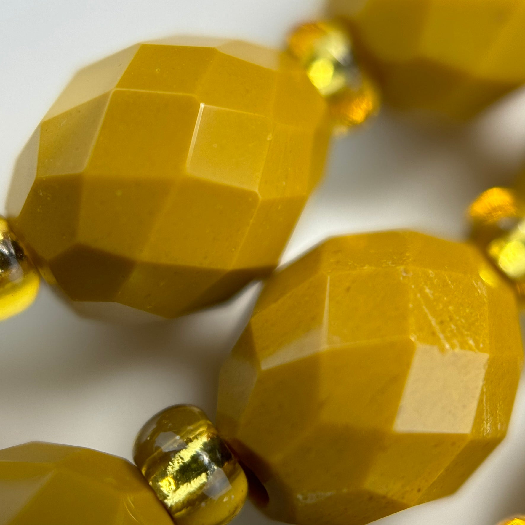 Yellow Mookaite Faceted Barrel 8 Beads image 3
