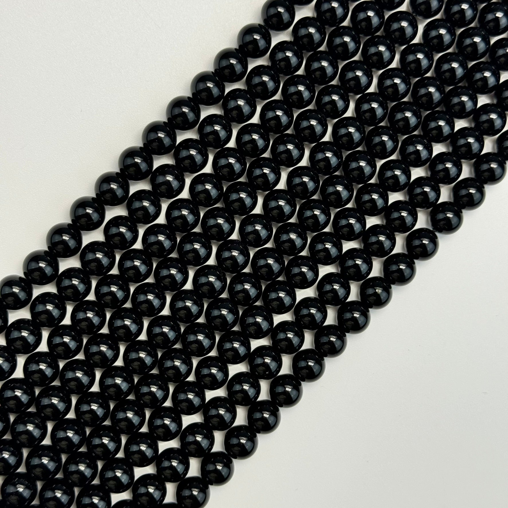 Black Tourmaline Polished  Round Beads image 4