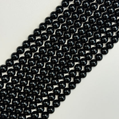 Black Tourmaline Polished  Round Beads image 4