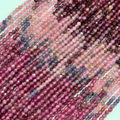 Ruby and Sapphire Faceted Round Beads image 0