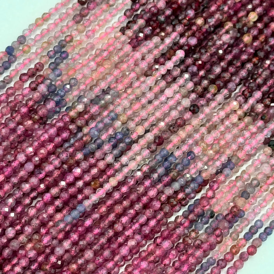 Ruby and Sapphire Faceted Round Beads image 0