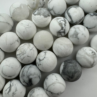 Howlite Frosted Round Beads image 1