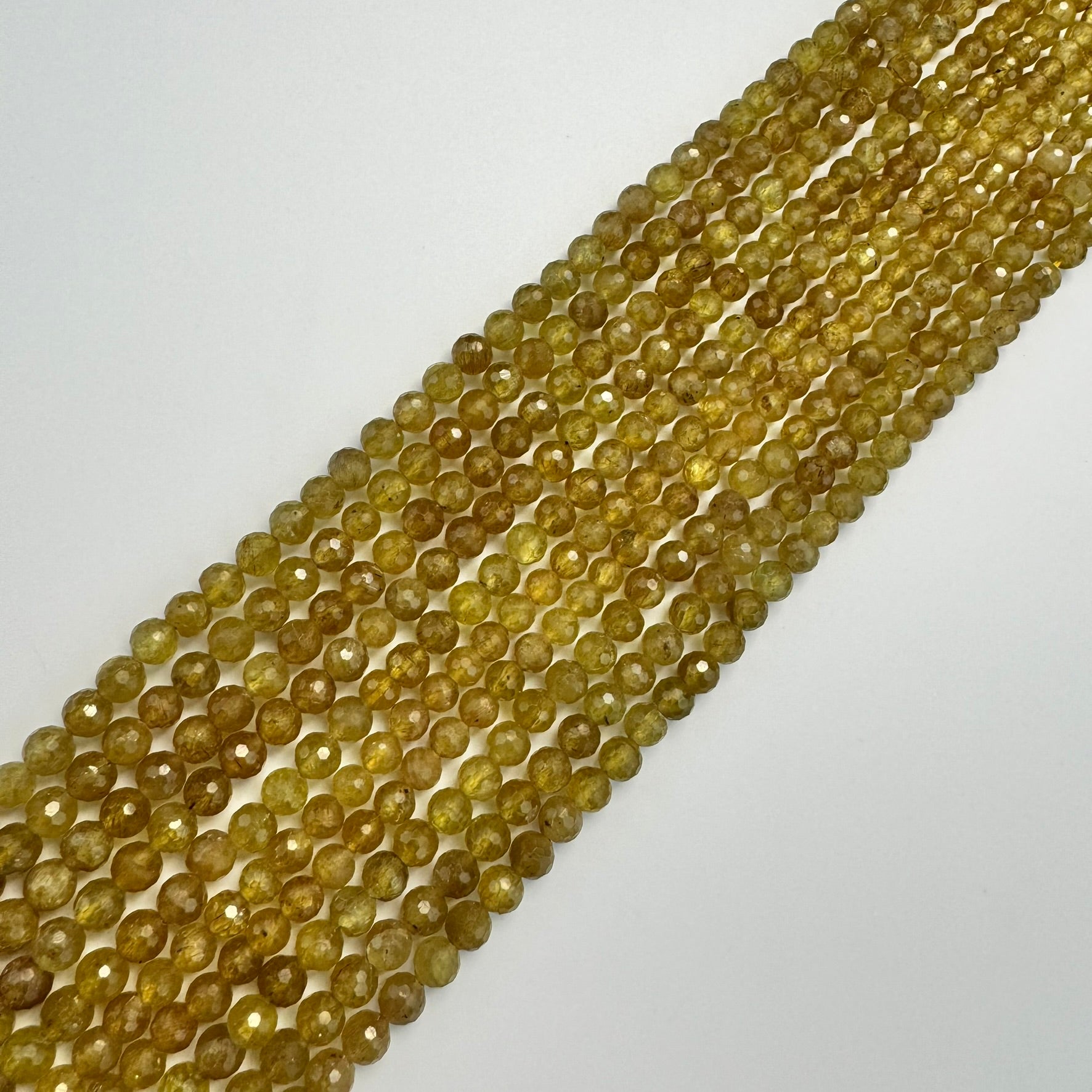 Yellow Apatite Faceted Round Beads image 6