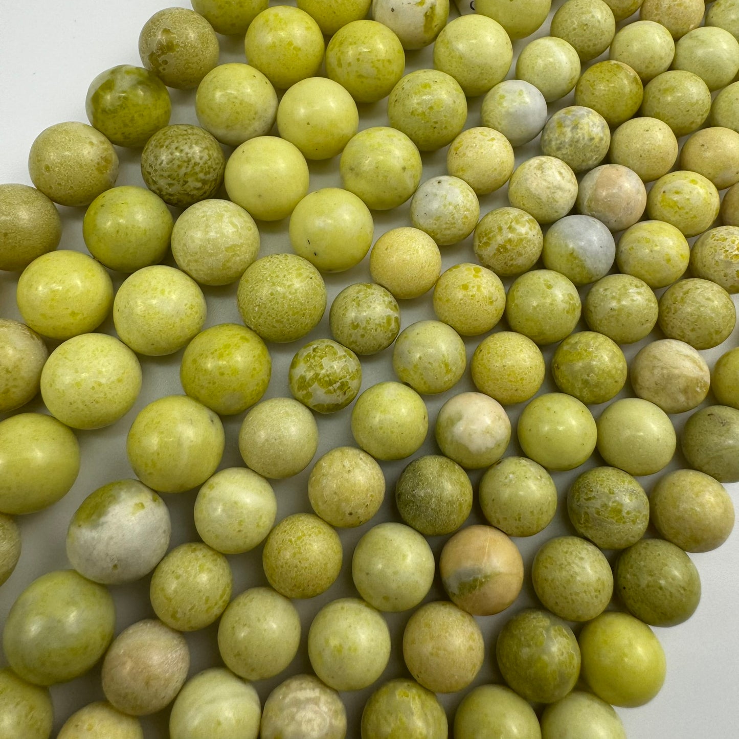 Lemon Serpentine Polished Round Beads image 2