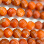 Orange Carnelian Faceted Round Beads 2.5-4mm image 2