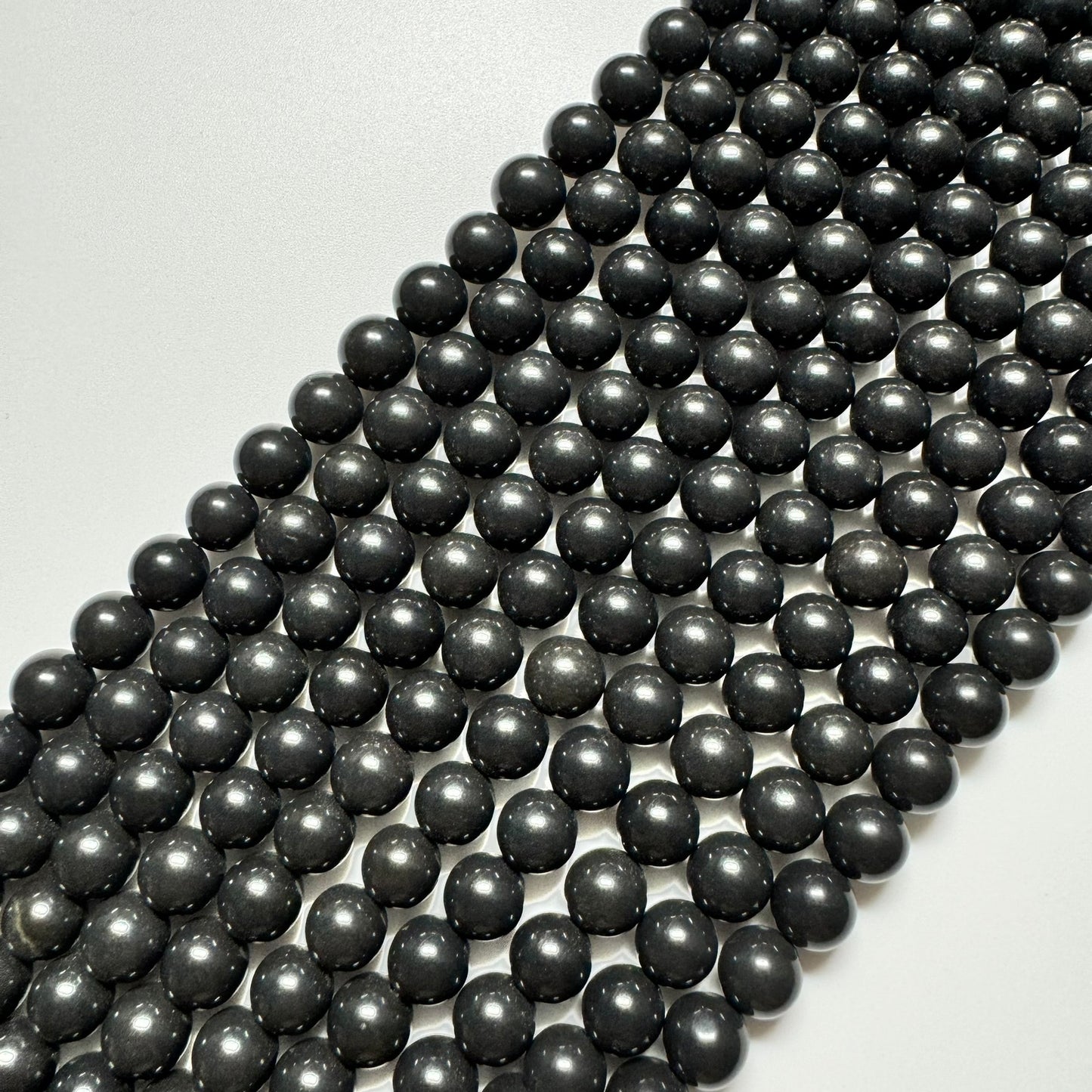 Black Mica Polished Round Beads image 0