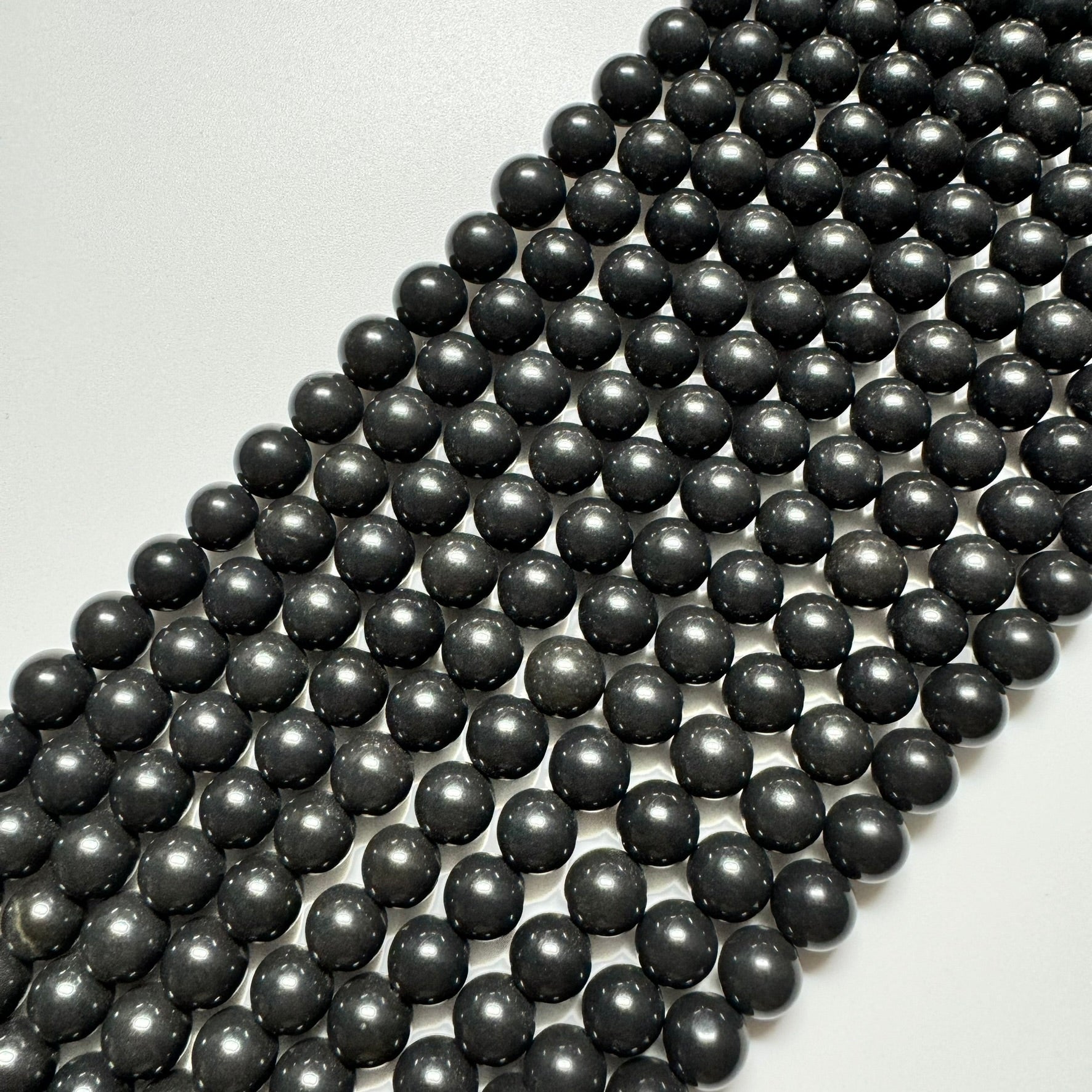 Black Mica Polished Round Beads image 0