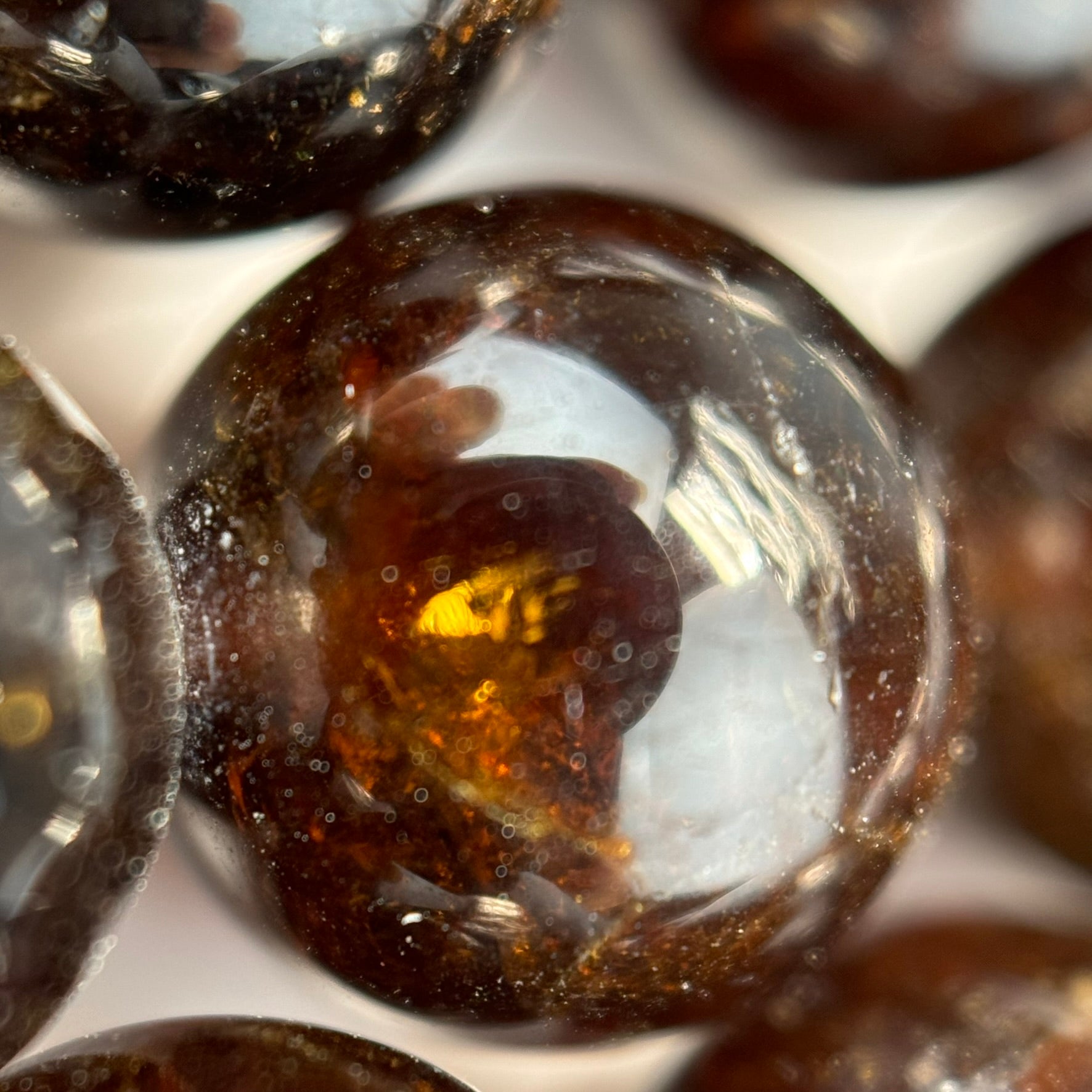 Champagne Garnet Polished Round Beads image 1