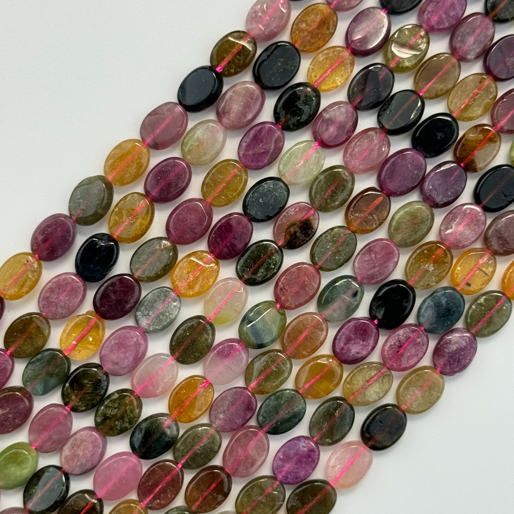 Tourmaline Faceted Oval Beads (A Quality) image 0