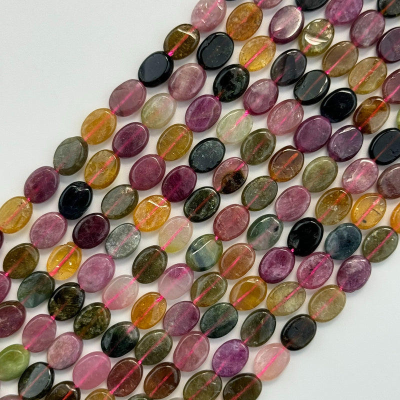 Tourmaline Flat Oval Beads