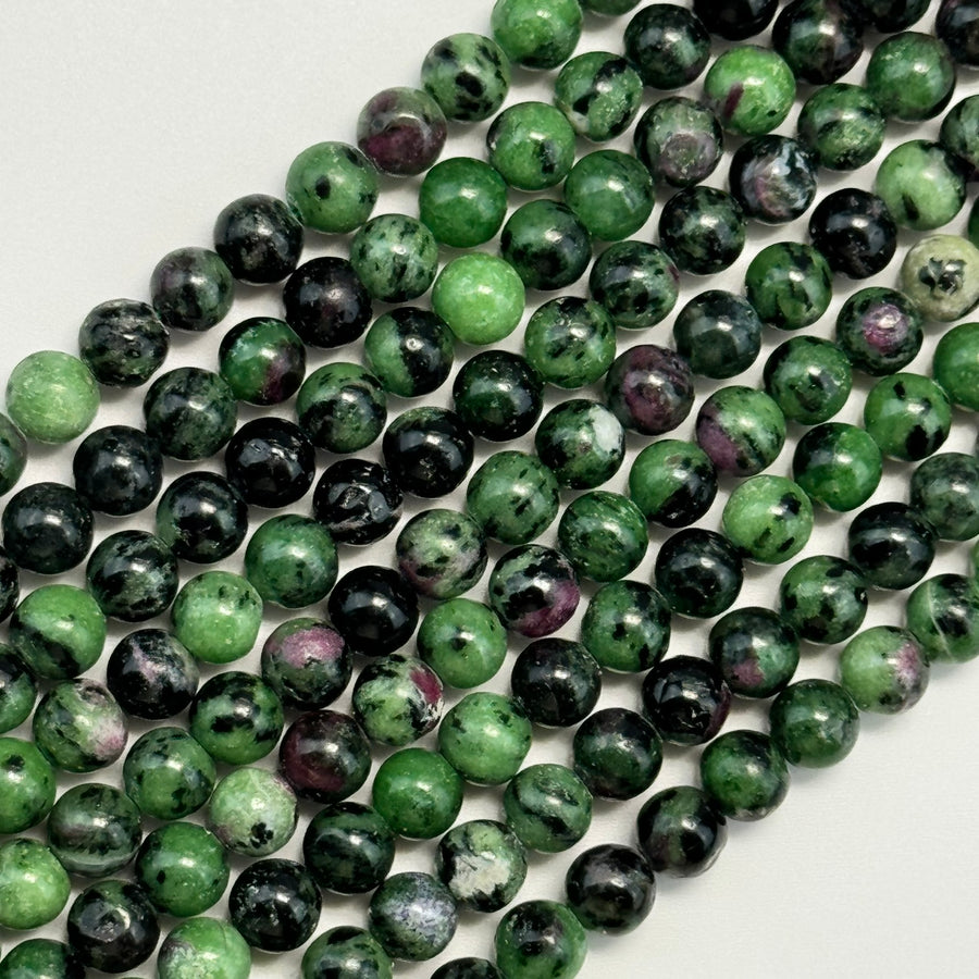 Ruby Zoisite Polished Round Beads image 0