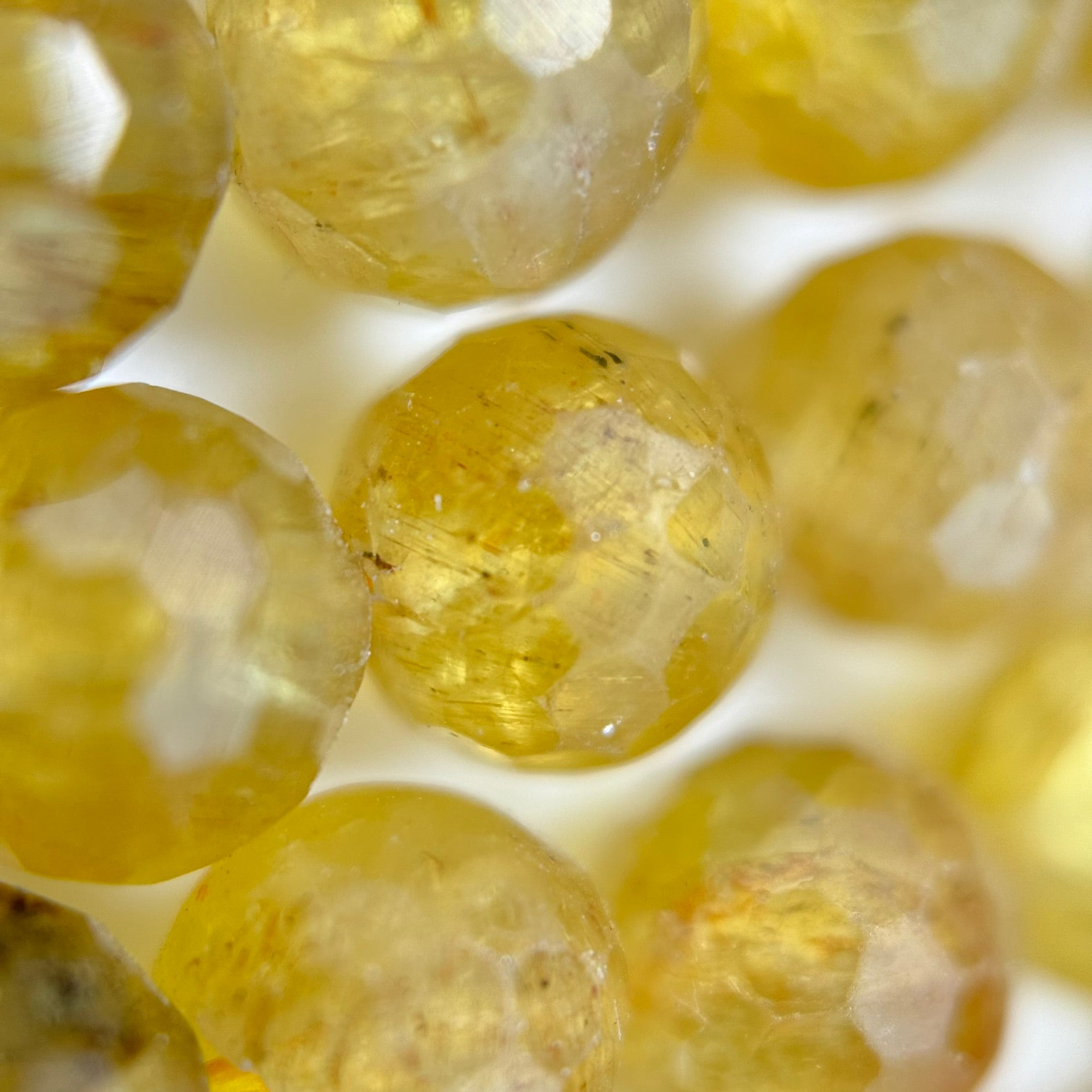 Yellow Apatite Faceted Round Beads image 4