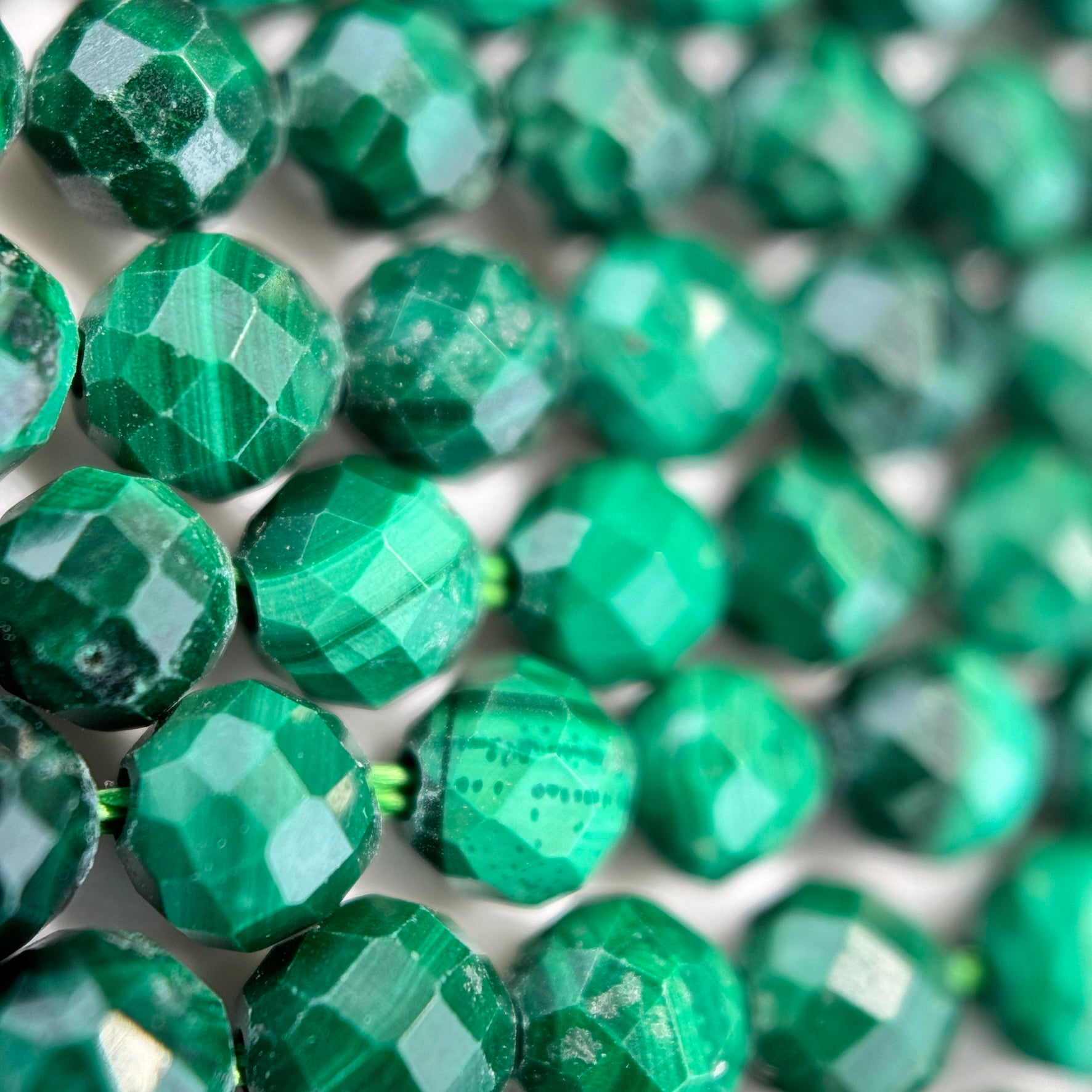 Malachite Faceted Round Beads (4mm) image 4