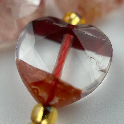 Hematoid Quartz Faceted Heart Shape Beads image 7